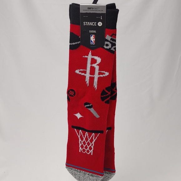 NWT STANCE NBA HOUSTON ROCKETS LANDMARK CREW SOCKS Sz L - Picture 9 of 11